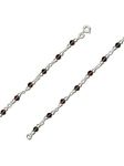 9.5 Inch Sterling Silver Beaded Red Garnet & Sterling Silver Link Anklet/Ankle Bracelet/Ankle Chain - 925 Sterling Silver - 9.5" Inch / 24cm Ankle Chain - Anklets for Women