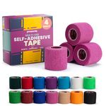 4-Pack Proworks Sock Wrap Sports Tape - Pink | Self-Adhesive Football Sock Tape | Cohesive Bandage Wrap for Shin Pads, Goalkeeper & Ankle | 5cm x 4.5m Bandage Tape, Vet Wrap for Dogs, Cats & Horses