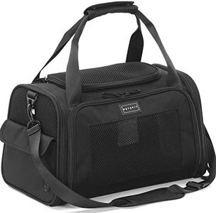 Petsfit Sac Transport Chat et Chien - Sac de Transport pour Chat/Chien avec Coussin Extensible, Caisse de Transport Chat Transpirable pour Voyage - Haute Qualité, Taille S (Noir)