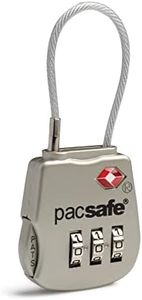 Pacsafe Prosafe 800 TSA Accepted 3-Dial Cable Lock, Silver