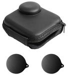 ULBTER Mini Storage Bag Case for GoPro MAX Waterproof 360 Camera + Rubber Lens Cap Cover with Keeper, Carrying Portable Boxes Accessory for Go pro Max [2+1 Pack]