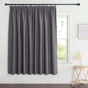 PONY DANCE Tenda Oscurante da Interno Tenda Termica Isolante Freddo e Caldo Tende Soggiorno Moderne Tende con Fettuccia Tende Cameretta Bambini Tenda Grigia 1 Pezzo 300x175 CM