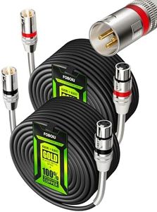 Foboiu XLR Cables 100ft 2 Pack,Long XLR Microphone Cable with Gold-Plated Connectors,Oxygen-Free Copper (OFC) Shielded and Balanced XL R Male to Female Cord for XL R Cable Speaker,Metal Spring SR
