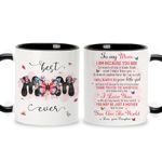 Hyturtle Mom Gifts from Daughter - Christmas Gifts for Mom from Daughter - Unique Birthday Mother's Day Butterfly Gifts For Mom Women Mother - 11oz Two Tone Black/White Ceramic Coffee Tea Mug Cup