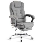 Blisswood Executive Office Chair With Footrest & Lumbar Support Ergonomic Recliner Computer Desk Chair Adjustable Back Rest Heavy Duty 360° Swivel Gaming Chair Dark Grey for Home Office