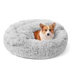 NOYAL Calming Dog Beds with Blanket Cave Donut Anti Anxiety Puppy Fluffy Bed Small Medium Dog Pet Cushions Pet Furniture