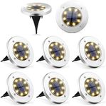 SOLPEX Solar Ground Lights, 8 Pack Solar Lights Outdoor Waterproof, 8 LED Solar Powered Landscape Lighting for Garden Yard Patio Pathway Driveway Walkway (Warm White)