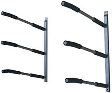 Glacik Universal Wall Mount Rack Storage with Padded Arms for 3 SUP Paddle Boards