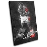 Bold Bloc Design - Muhammad Ali Liston Grunge Boxing Sports 60x40cm SINGLE Canvas Art Print Box Framed Picture Wall Hanging - Hand Made In The UK - Framed And Ready To Hang