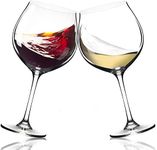 Season Story Extra Large Red Wine Glasses - Set of 2 Wide Rim 25 oz Glass with stem, Crystal Balloon XL Bowl Size 4 Cabernet, Tall stemmed Oversize Holds Whole Bottle, Powerful Novelty Valentines Day