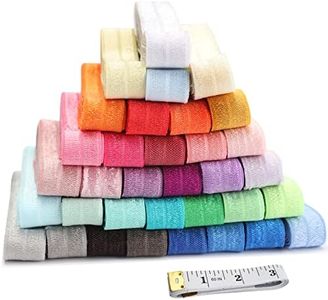 34 Colours Elastic Band for Sewing Elastic 15 mm Wide Elastic Band for Sewing Multicoloured Flat Elastic Band Folding Gum Edging Tape for DIY Crafts N?h?