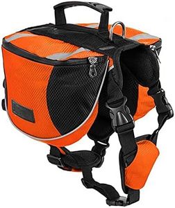 Lifeunion Polyester Dog Saddlebags Pack Hound Travel Camping Hiking Backpack Saddle Bag for Small Medium Large Dogs (Orange,M)
