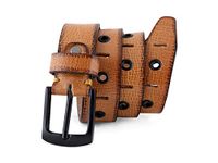 ART-REEL Genuine Leather Belt for Kids, Adjustable Belt, Fancy Belt for Formal & Casual Wear, Waist 20-24-28-30 Inch 3|5|7|9|11 Yrs (W28-30 Inch, Tan Brown)