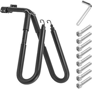 Aumerage Surfboard Bike Rack - Adjustable Bicycle Carrier for Shortboard/Fish/Boogie Board, Fits Scooter & Moped, Black Surfing Holder