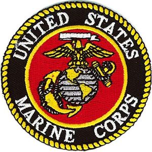 Officially Licensed United States Marine Corps USMC Patch, with Iron-On Adhesive (Full Color)