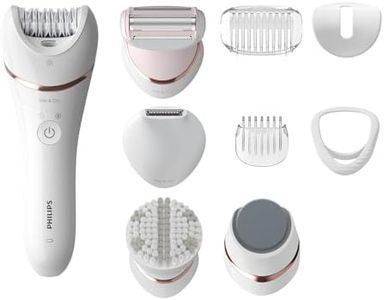 Philips Epilator Series 8000, Cordless Wet and Dry Epilator for Legs and Body with 9 Accessories, Shaver, Long Hair Trimmer, Pedicure and Body Exfoliating Device, Model BRE740/10