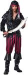 California Costumes Men's Ruthless Rogue Pirate Buccaneer Swashbuckler, Black/Red, Medium