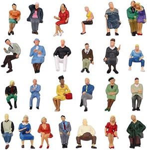 P4806 25 pcs All Seated Figures O Gauge 1:50 Scale Painted People 2.59-3.28cm or 1.02''-1.29'' Model Railway New