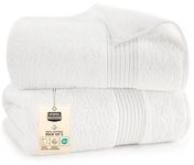 Utopia Towels - Luxurious Jumbo Bath Sheet 2 Pack - 100% Cotton Highly Absorbent and Quick Dry Extra Large Bath Towel - Super Soft Hotel Quality Towel (90 x 180 cm, White)