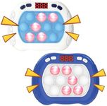 Intoypad Quick Push Pop Game for Kids, 2 Pack Handheld Fidget Game with LED Screen Light Up Sensory Fidget Toys for Kids Electric Pop Game Controller Fast Push Bubble Game Toys for Kids