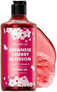THE LOVE CO Japanese Cherry Blossom Body Wash Shower Gel | Aloe & Vitamin E for Hydration & Skin Nourishment | 100% Vegan & Paraben-Free | Luxurious, Long-Lasting Fragrance | For Women & Men - 250ml