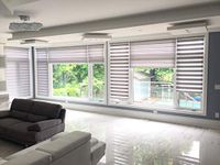 ZEBRA BLINDS Polyester Grey Corded Windows Door Home Decor Combi Curtain