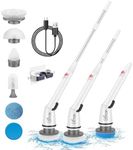 BRITOR Electric Spin Scrubber, Upgraded Cordless Shower Scrubber, 360 Power Bathroom Scrubber with 6 Replaceable Cleaning Brush Head and Adjustable Extension Handle for Tub, Tile, Floor