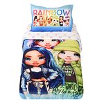 Rainbow High Twin Bedding Set EXPRESSIONS (4 Piece Set, Bed in a Bag) Includes Reversible Comforter, Flat Sheet, Fitted Sheet and Pillowcase (Official Rainbow High Product)