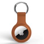 SQUIF Airtag Silicone Case Protective Cover for Airtag Case Locator Tracker Anti-Lost Device Keychain Protection (Brown)