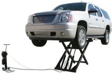ATLAS Automotive Equipment 6MR Commercial-Grade Mid-Rise Scissors Lift, Portable Free-Standing Design, 6,000lbs. Capacity, 24" Arms, Dual Hydraulic Cylinders, Single Point Manual Lock Release, 110V