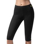 Hot Shapers Capri Pants – Women’s Thermal Exercise Compression Leggings (3XL, Black)