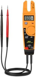 T5-600 Electrical Tester Compatible with Fluke Meter, 600V Electrical Meter for AC Voltage Current Continuity Testing, Open Slot Amp Meter with Thin Probes, Portable Multimeter for Electricians