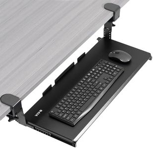 VIVO Large Height Adjustable Under Desk Keyboard Tray, C-clamp Mount System, 27(33 Including Clamps) x 11 inch Slide-Out Platform Computer Drawer for Typing, Black, MOUNT-KB05HB