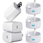 3-Pack10FT iPhone 14 13 12 Fast Charger [MFi Certified] iPhone Chargers Block with USB C to Lightning Cable Fast Charging 20W PD USB C Wall Charger Compatible for iPhone 14Pro Max/13Pro/12Pro, iPad