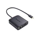 Cable Matters USB C Multiport Adapter (USB C Hub with HDMI 4K), 2x USB 3.0, Gigabit Ethernet, and 80W PD in Black - USB-C & Thunderbolt 3 Port Compatible for MacBook Pro, XPS, Surface Pro 7 and More