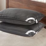 Basic Beyond Bed Pillows for Sleeping - King Size Pillows Set of 2 - Luxury Hotel Collection Down Alternative Pillows, Black, 20x36 Inches