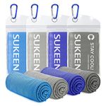 Sukeen [4 Pack Cooling Towel (40"x12"),Ice Towel,Soft Breathable Chilly Towel,Microfiber Towel for Yoga,Sport,Running,Gym,Workout,Camping,Fitness,Workout & More Activities