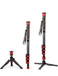 IFOOTAGE Cobra 3 Monopod C180F, 71" Carbon Fiber Travel Monopod, Professional Camera Monopod with Tripod Base, Max Load 8KG, Compatible with DSLR Cameras, Camcorders