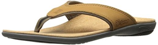 Spenco Men's Yumi Leather Sandal, Medium Brown, 11M Medium US