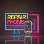 JOMOSPO Phone Repair Neon Sign, Neon Lights Hanging Wall Art Decoration for Business Cellphone Tablet Laptop Desktop Computer Repair Shop, USB Powered Ultra Bright Dimmable, 15.75 * 10.2inches