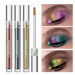 3 Pcs Liquid Chameleon Eyeshadow Makeup Set,Metallic Changing Long-lasting Holographic Glitter Multichrome Eyeshadows (#A)