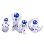 Buko Famous Action Figure Toy Anime Character Set for car Dashboard, Decoration, Cake Topper, Office Desk & Study Table Astronaut Set of 4 Moon & Star