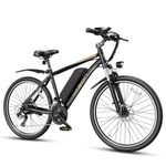 Jasion EB-X 26" Electric Bike for Adults, [Peak 850W Brushless Motor][21 Speed Gear] 25MPH 55 Miles Ebike, 450Wh Removable Battery Electric Mountain Bike, Commuting E Bike with Fork Suspension