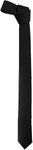 FNA Fashions® Mens Classic Slim Skinny Satin Ties Adult Wedding Fancy Party Solid Plain Necktie (One Size, Black)