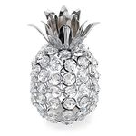 TOLIDA Sparkly Crystal Pineapple Fruit Ornament Artificial Fruit Sculpture Figurine Centerpiece Decor for Home Dining Table, Wedding/Birthday Party (Pineapple, Silver)