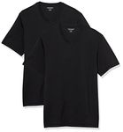Amazon Essentials Men's Regular-Fit Short-Sleeve V-Neck T-Shirt (Available in Big & Tall), Pack of 2, Black, 4XL Plus Tall