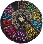 Winture 10 PCS Peacock Hand Fans, Spanish Folding Hand Fan, Flower Dancing Fans,Summer Handheld Folding Fans Party Favors for Girls Women (Embroidered Peacock Tail Pattern)
