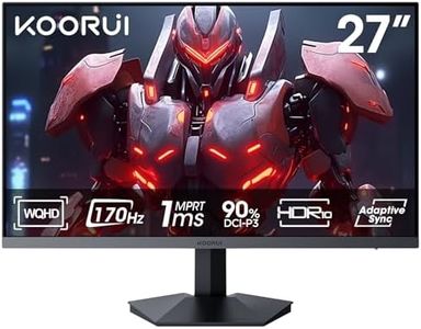 KOORUI 27" 170Hz 1440P WQHD Gaming Monitor, 2560 x 1440 VA Display, 1ms (MPRT) Response Time, HDR 10, FreeSync Premium, 1x Display Port 1.2, 2X HDMI 2.0,Black(GN03)