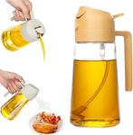 DTWOC Oil Sprayers | 2 In 1 Olive Oil Dispenser & Oil Sprayer | Oil Pots For Kitchen, Salad,Bbq,Roasting, Oil Vinegar Bottle Dual-Use Kitchen Cooking Tool (Multicolour) - Glass, 550 Ml