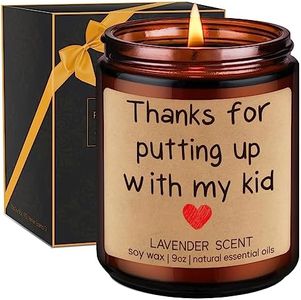 GSPY Scented Candles - Teacher Gifts, Teacher Appreciation Gifts, Babysitter Gift, Caregiver Gifts - Thanks for Putting up with My Kid - Mothers Day, Thank You Gifts for Daycare Teacher, Women, Men